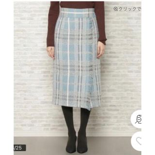 ウィルセレクション(WILLSELECTION)のレトロロービングチェックフリンジスカート(ひざ丈スカート)