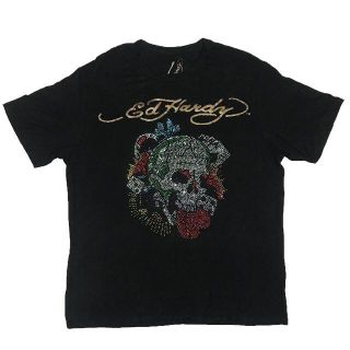 エドハーディー(Ed Hardy)のエド・ハーディ タイガー ストーン Tシャツ ブラック L(Tシャツ/カットソー(半袖/袖なし))