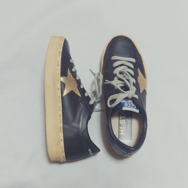 golden goose hi starブラックスニーカー