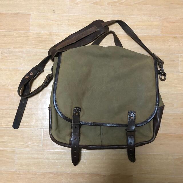 専用 良品 RRL キャンバス レザー ショルダーバッグ ヴィンテージ加工