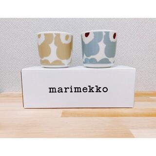 marimekko - セール　マリメッコ　ウニッコ　ブルーグレー　ベージュホワイト　ラテマグ