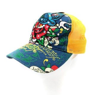 エドハーディー(Ed Hardy)のエドハーディー Ed Hardy キャップ 野球帽 帽子 黄色 青 マルチカラー(キャップ)