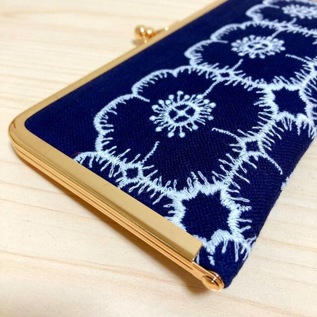 ★ミナペルホネン★anemone navy のがま口財布