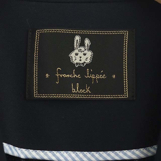 franche lippee(フランシュリッペ)のフランシュリッペ ブラック 裾レース1Bテーラードジャケット リボン M 紺 レディースのジャケット/アウター(その他)の商品写真