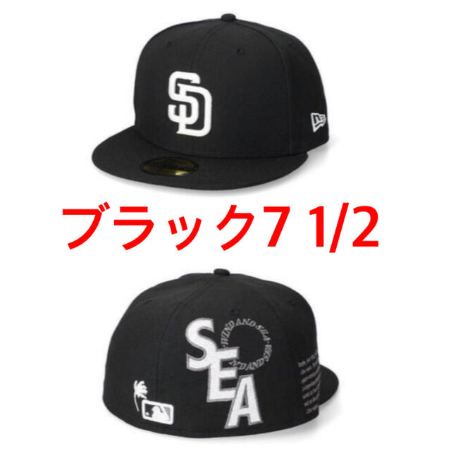 キャップWIND AND SEA × NewEra ブラック　7 1/2