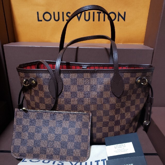 LOUIS VUITTON - 新品未使用！ヴィトンダミエネバーフルPM2020年製造ポーチ付きショルダートート