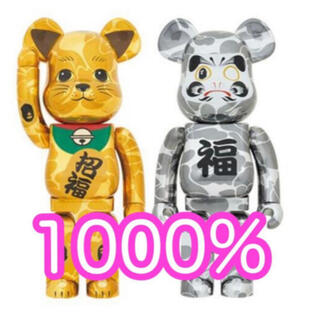 メディコムトイ(MEDICOM TOY)のBE@RBRICK BAPE 招き猫 金メッキ&達磨 銀メッキ 1000%SET(フィギュア)