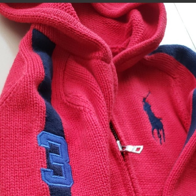 POLO RALPH LAUREN(ポロラルフローレン)の美品　18M ラルフローレン RALPH LAUREN ビッグポニー ジップ キッズ/ベビー/マタニティのベビー服(~85cm)(ニット/セーター)の商品写真