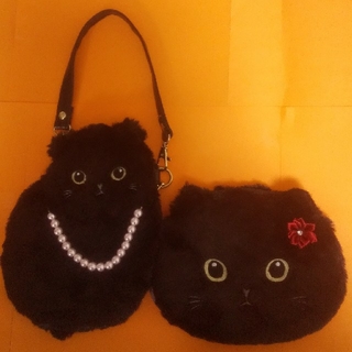 黒猫ポ―チ スマホケース セット(ポーチ)