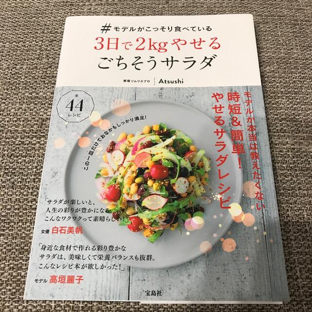 宝島社(タカラジマシャ)の＃モデルがこっそり食べている３日で２ｋｇやせるごちそうサラダ エンタメ/ホビーの本(料理/グルメ)の商品写真