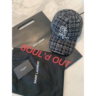 サンローラン(Saint Laurent)のサンローラン ツイード SL刺繍ロゴ キャップ♡(キャップ)