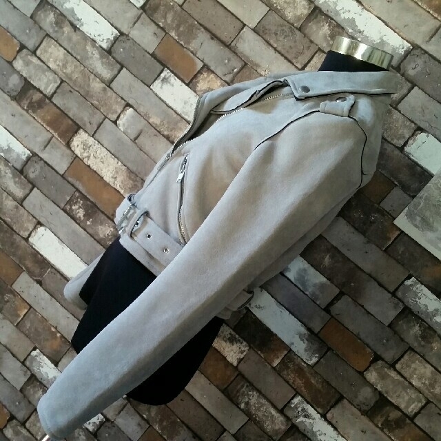 GUESS グレー スエード ライダースジャケット TCBbrKgu7l, ライダース