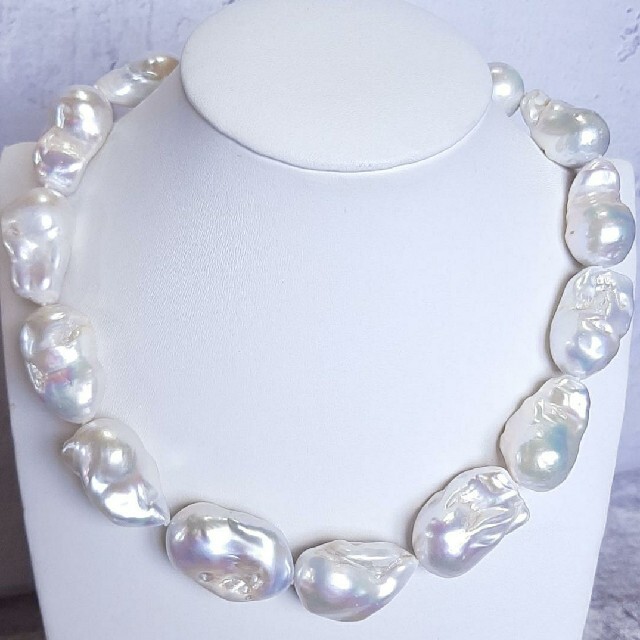 【T-ポイント5倍】 天然真珠  (A016) 最高品質 大粒 ネックレス バロックパール ネックレス
