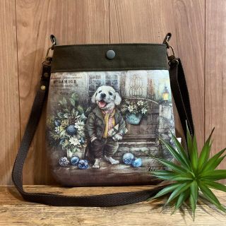 ★ドロップ型ミニショルダー★ゴールデン★犬★H-design★ハンドメイド★新作(バッグ)