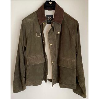 バーブァー(Barbour)のCINQUANTA チンクアンタ スエードフィッシングブルゾン size48(レザージャケット)