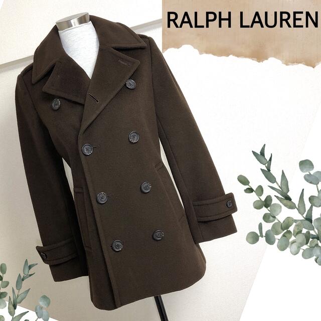 Ralph Lauren(ラルフローレン)のラルフローレン（7号）ブラウン色の正統派ピーコート レディースのジャケット/アウター(ピーコート)の商品写真