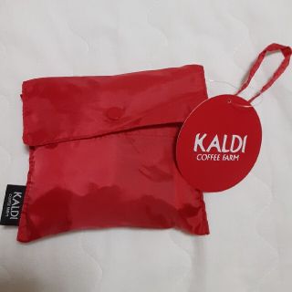カルディ(KALDI)の【未使用】KALDI エコバッグ　赤　送料込(エコバッグ)