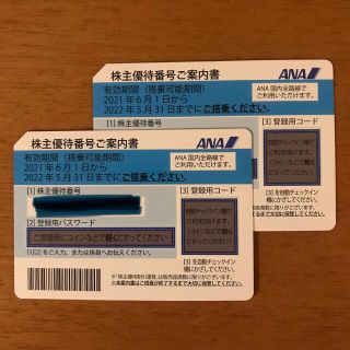 エーエヌエー(ゼンニッポンクウユ)(ANA(全日本空輸))のANA株主優待券＊2枚(ショッピング)