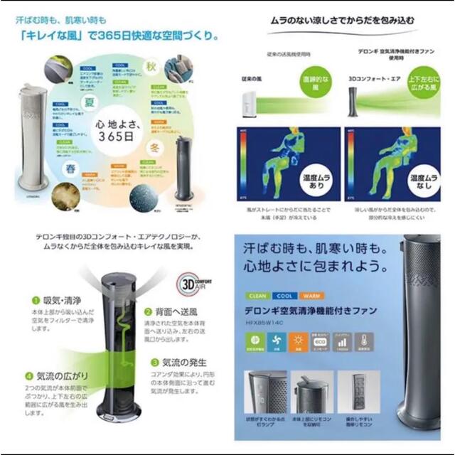 DeLonghi(デロンギ)の「デロンギ DeLonghi 空気清浄機能 スリムファン HFX85W14C」 スマホ/家電/カメラの生活家電(空気清浄器)の商品写真