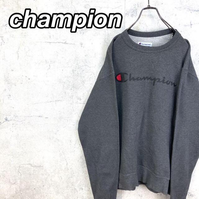 Champion(チャンピオン)の希少 90s チャンピオン スウェット ビッグプリント 目付き グレー 美品 メンズのトップス(スウェット)の商品写真