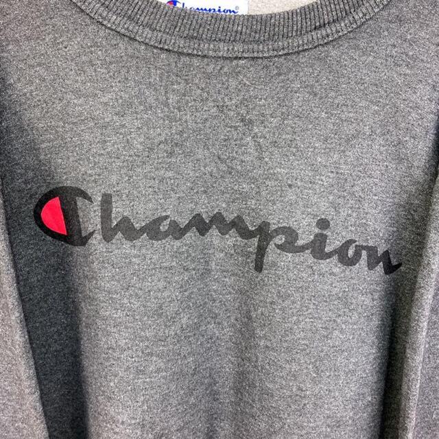 Champion(チャンピオン)の希少 90s チャンピオン スウェット ビッグプリント 目付き グレー 美品 メンズのトップス(スウェット)の商品写真