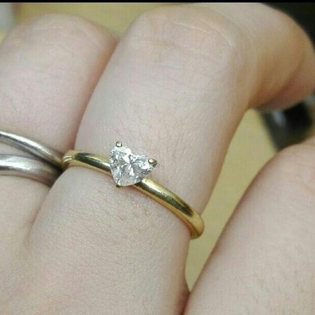 K18YG ハート❤ダイヤモンド0.42ct❗リング レディースのアクセサリー(リング(指輪))の商品写真