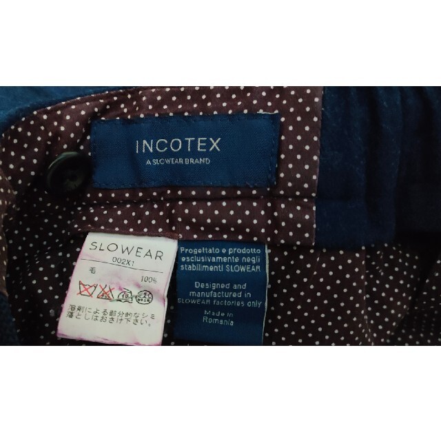 INCOTEX(インコテックス)の【美品】INCOTEX　スラックス　サイズ42 ネイビー　毛100% メンズのパンツ(スラックス)の商品写真