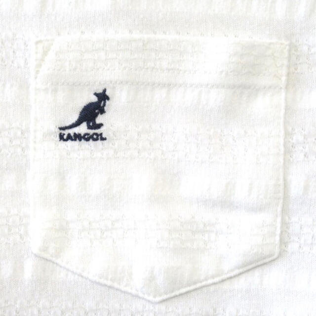 KANGOL(カンゴール)の美品 カンゴール KANGOL ロゴ 刺繍 ポケット Tシャツ L 白 ポケT メンズのトップス(Tシャツ/カットソー(半袖/袖なし))の商品写真