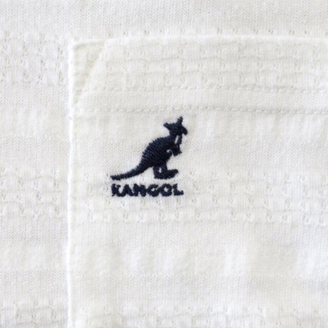 KANGOL(カンゴール)の美品 カンゴール KANGOL ロゴ 刺繍 ポケット Tシャツ L 白 ポケT メンズのトップス(Tシャツ/カットソー(半袖/袖なし))の商品写真