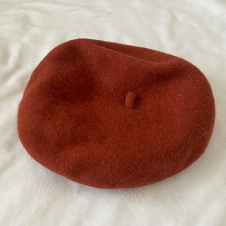 テラコッタ色 ベレー帽 ウール素材(ハンチング/ベレー帽)