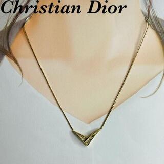 Christian Dior - (極美品！)ディオール　ラインストーン　ゴールド　ネックレス
