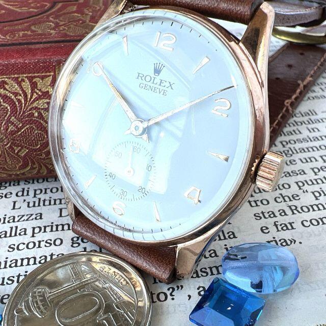 ロレックス 1950 ホワイトダイヤル rolex アンティークメンズ腕時計