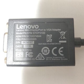 レノボ(Lenovo)のLenovo Mini-Display Port to VGA Adapter(映像用ケーブル)