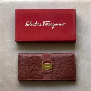 サルヴァトーレフェラガモ(Salvatore Ferragamo)のFerragamo Vara Leather Long Wallet Brown(財布)