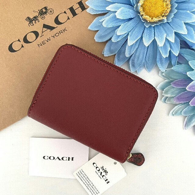 新品 訳あり☆COACH(コーチ) レッド パイソン レザー 折り財布