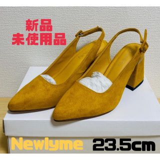 Newlyme フレア ヒール レディース イエロー 23.5cm 可愛い 新品(ハイヒール/パンプス)