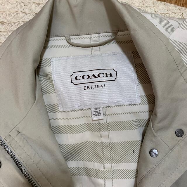 COACH(コーチ)の美品！COACH コーチ　フード付きコート　スプリングコート レディースのジャケット/アウター(スプリングコート)の商品写真