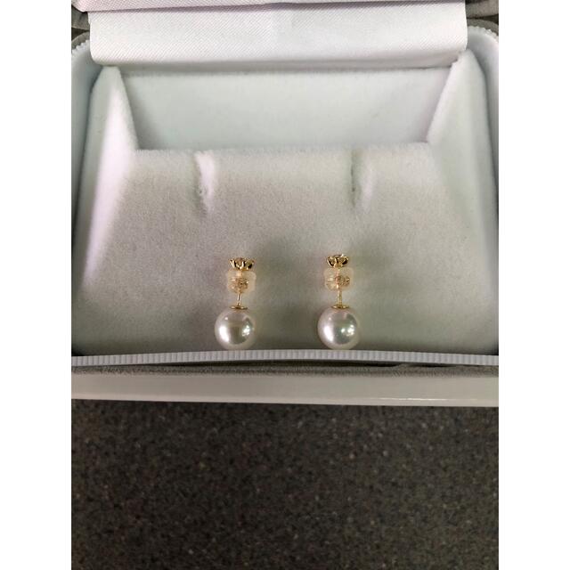 k18 ダイヤモンド パールピアス 8mm 0,22 0,22 リニューアル 33%割引