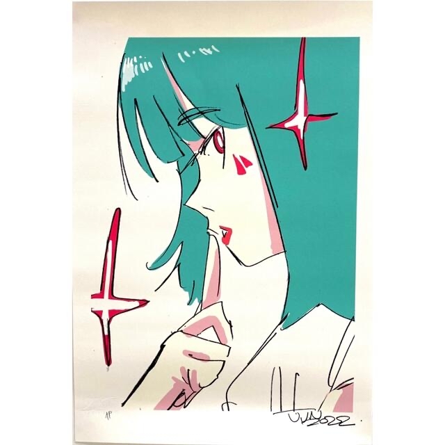 30SIZEJUN INAGAWA BLUE-HAIRED GIRL SILKSCREEN