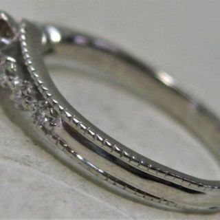 Pt900プラチナ リング指輪 ゴールデン ダイヤ0.336ct 脇0.10ct