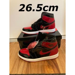 ナイキ(NIKE)の NIKE AIR JORDAN 1 PATENT BRED 26.5(スニーカー)