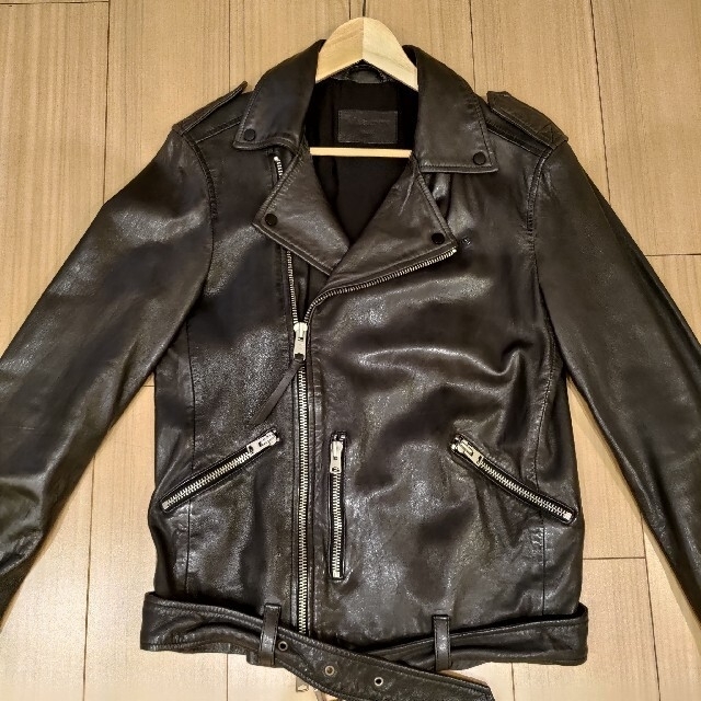 ALLSAINTS オールセインツ　ライダース　レザージャケット　ピンクベージュ