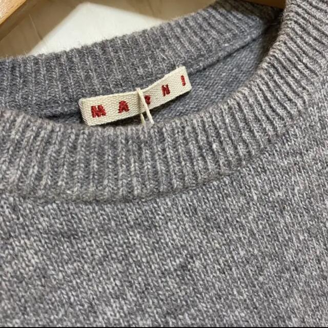 Marni(マルニ)の人気☆MARNI kidsロゴ セーター グレー×ネイビー12Y 150㎝☆希少 レディースのトップス(ニット/セーター)の商品写真