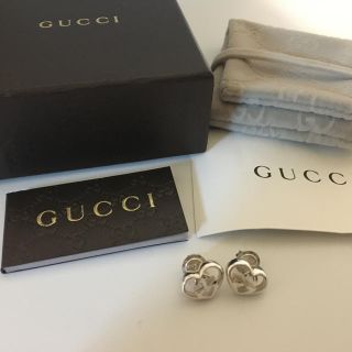 グッチ(Gucci)のGUCCI 人気 ダブルG ハート ピアス 美品(ピアス)