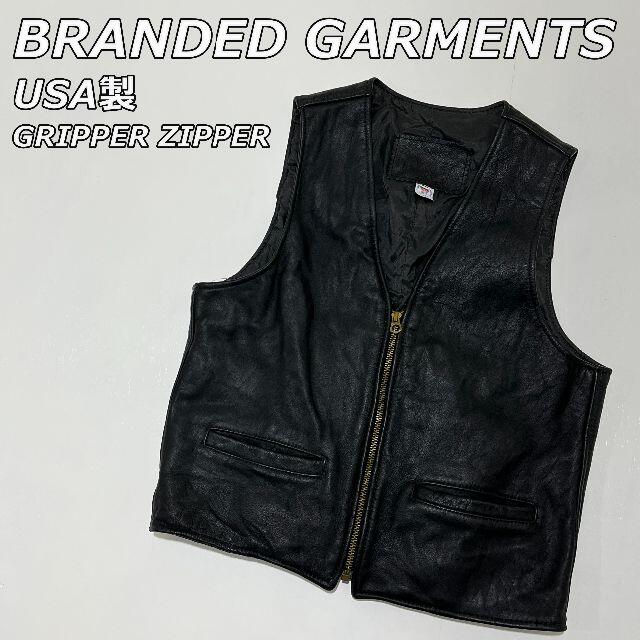 70年代頃 BRANDED GARMENTS USA製 レザーベスト グリッパーの 70年代頃 BRANDED GARMENTS USA製 レザーベスト グリッパーの