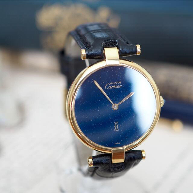 Cartier(カルティエ)の美品 希少✨カルティエ マスト ヴァンドーム ラピス文字盤✨ロレックス オメガ レディースのファッション小物(腕時計)の商品写真