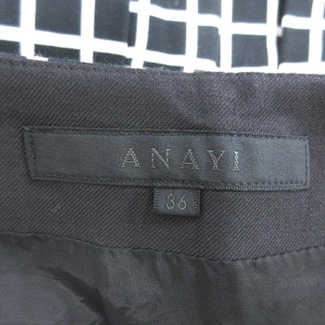 ANAYI(アナイ)のアナイ ANAYI プリーツスカート ミニ チェック 36 黒 ブラック /CT レディースのスカート(ミニスカート)の商品写真