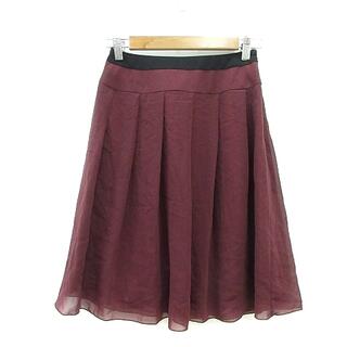 インディヴィ(INDIVI)のインディヴィ INDIVI プリーツスカート ひざ丈 36 赤紫 ワインレッド(ひざ丈スカート)