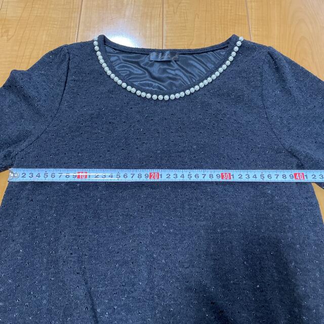 ビジューつきセーター　ラメ　黒　M レディースのトップス(ニット/セーター)の商品写真