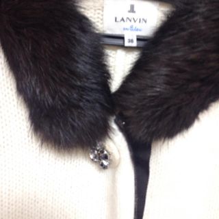 ランバンオンブルー(LANVIN en Bleu)のランバンオンブルー⭐︎完売⭐︎グログランリボンテープポンチョ⭐︎試着のみ(ポンチョ)